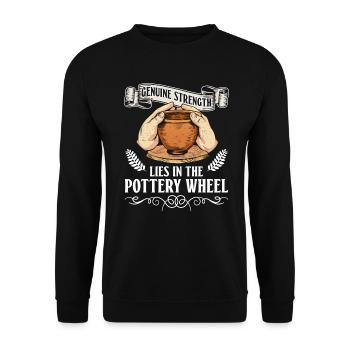 La vraie force réside dans le tour de potier - Töpfer - Sweat-shirt Unisexe - noir - Devant - Alina (178cm) & Michal (187cm)
