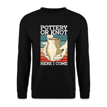 Poterie ou nœud, me voilà - Töpfer - Sweat-shirt Unisexe - noir - Devant - Alina (178cm) & Michal (187cm)