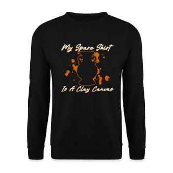 My Spare Shirt Is A Clay Canvas - Töpfer Keramik - Unisex Pullover - Schwarz - Vorne - Alina (178cm) & Michal (187cm)