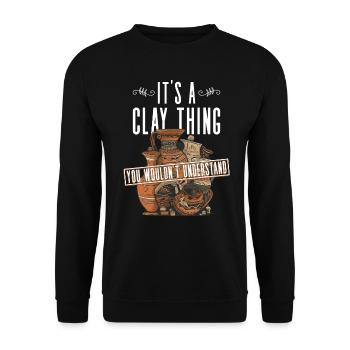 Ceramic Clay Pottery Funny - Unisex Sweatshirt - black - Front - Alina (178cm) & Michal (187cm)