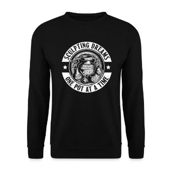 Sculpting Dreams One Pot At A Time - Pottery - Unisex Sweatshirt - black - Front - Alina (178cm) & Michal (187cm)