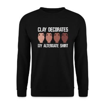 L’argile décore mon autre chemise - Töpfer Keramik - Sweat-shirt Unisexe - noir - Devant - Alina (178cm) & Michal (187cm)