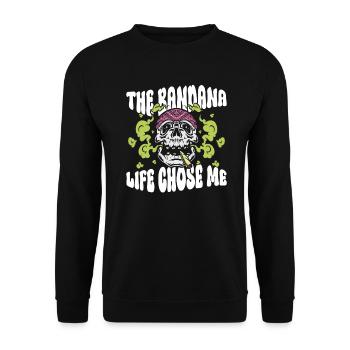 Das Bandana Life Chose Me - Hippie Kostüm Tie Dye - Unisex Pullover - Schwarz - Vorne - Alina (178cm) & Michal (187cm)