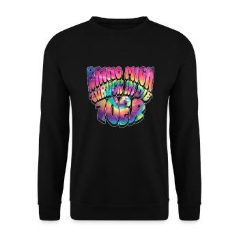 Bring Mich Zurück In Die 70er - Hippie Kostüm 70er - Unisex Pullover - Schwarz - Vorne - Alina (178cm) & Michal (187cm)