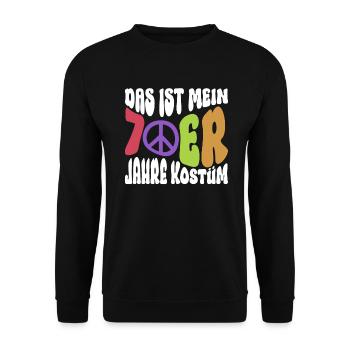 Das Ist Mein 70er Jahre Kostüm Hippie Kostüm 70er - Unisex Pullover - Schwarz - Vorne - Alina (178cm) & Michal (187cm)