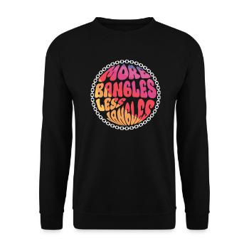 Plus de bracelets, moins de jangles - Costume hippie - Sweat-shirt Unisexe - noir - Devant - Alina (178cm) & Michal (187cm)