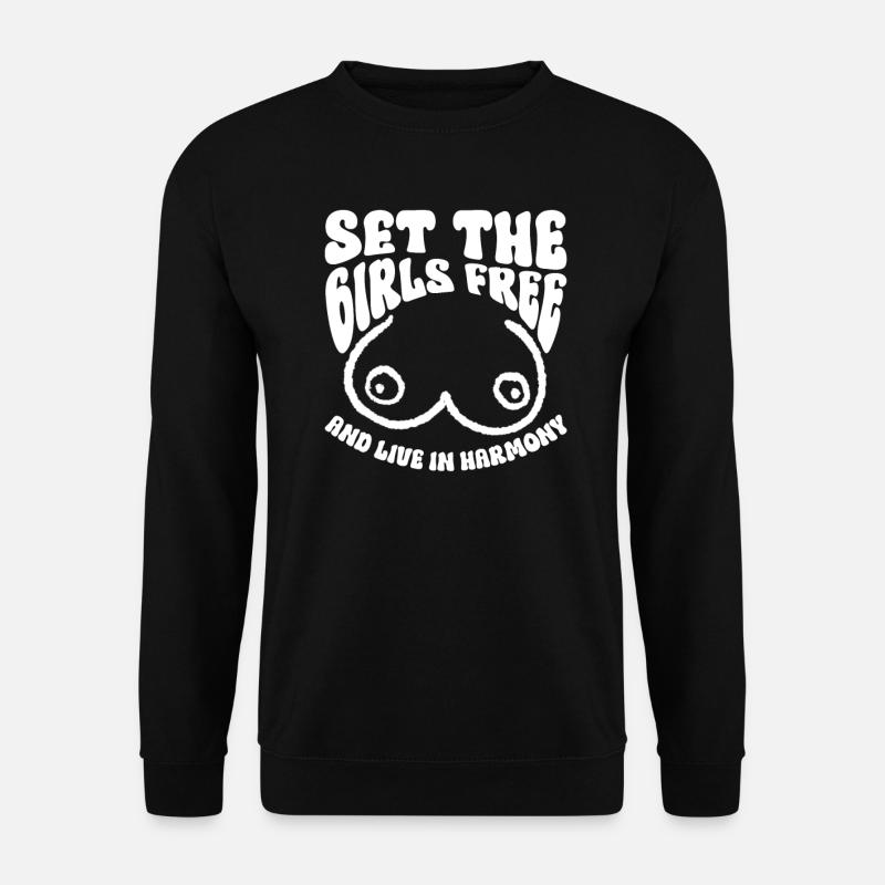 Hippie Costume No Bra - Unisex Sweatshirt - black