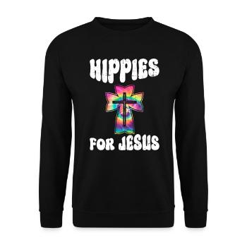 Hippies For Jesus - Hippie Costume Tie Dye - Unisex Sweatshirt - black - Front - Alina (178cm) & Michal (187cm)