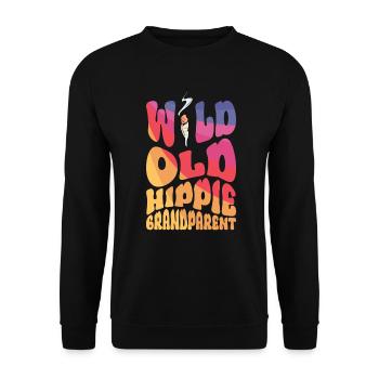 Wild Old Hippie Grandparent - Hippie Costume - Unisex Sweatshirt - black - Front - Alina (178cm) & Michal (187cm)