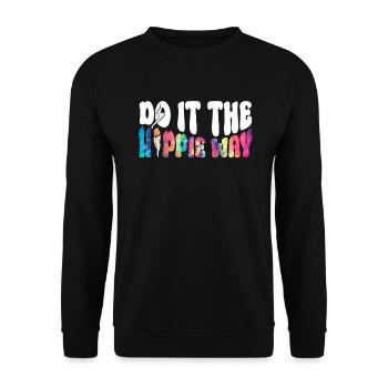 Do It The Hippie Way - Hippie Costume Tie Dye - Sweat-shirt Unisexe - noir - Devant - Alina (178cm) & Michal (187cm)