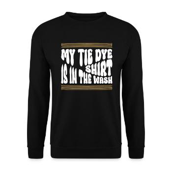 Mein Tie Dye Shirt ist in der Wäsche - Hippie - Unisex Pullover - Schwarz - Vorne - Alina (178cm) & Michal (187cm)