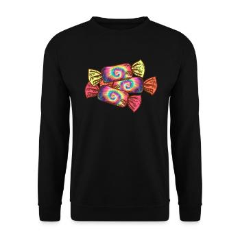 Tie Coloring Candy - Hippie Halloween - Unisex Sweatshirt - black - Front - Alina (178cm) & Michal (187cm)