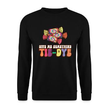 Gib mir was zum Färben - Hippie-Halloween - Unisex Pullover - Schwarz - Vorne - Alina (178cm) & Michal (187cm)