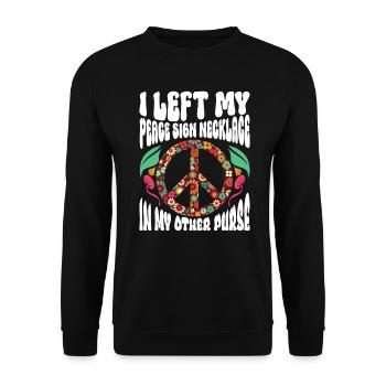 Hippie Costume Tie Dye Peace 70s - Unisex Sweatshirt - black - Front - Alina (178cm) & Michal (187cm)