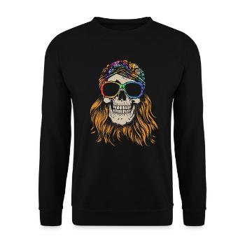 Hippie Skull - Hippie Costume Tie Dye - Unisex Sweatshirt - black - Front - Alina (178cm) & Michal (187cm)