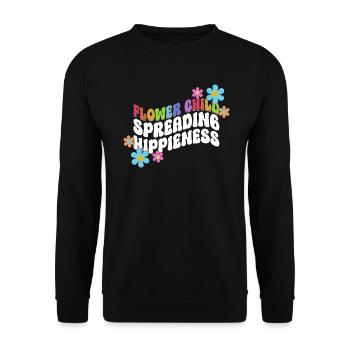 Flower Child Spreading Hippieness - Hippie - Unisex Sweatshirt - black - Front - Alina (178cm) & Michal (187cm)