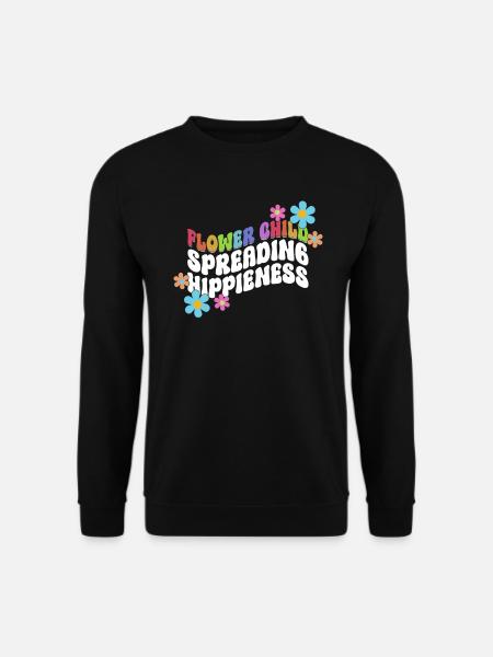 Blumenkind, das Hippieness verbreitet - Hippie - Unisex Pullover - Schwarz