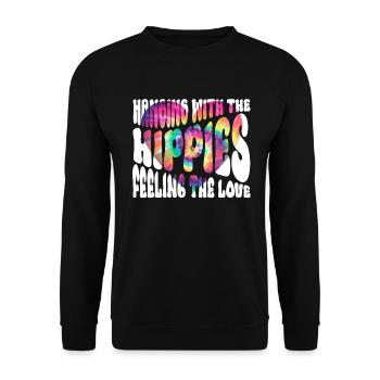 Hanging With The Hippies Feeling The Love Tie Dye - Unisex Sweatshirt - black - Front - Alina (178cm) & Michal (187cm)