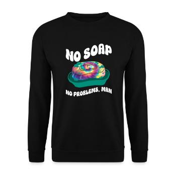 Pas de problèmes sans savon, homme - teinture de cravate hippie - Sweat-shirt Unisexe - noir - Devant - Alina (178cm) & Michal (187cm)