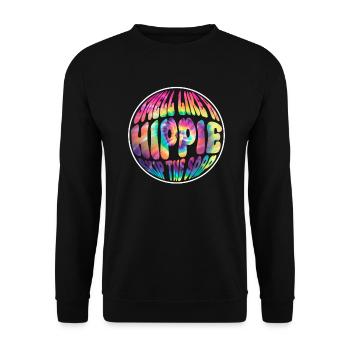 Riechen wie ein Hippie Seife - Hippie-Kostüm Tie - Unisex Pullover - Schwarz - Vorne - Alina (178cm) & Michal (187cm)