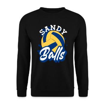 Sandy Balls - Volleyball de plage amusant - Sweat-shirt Unisexe - noir - Devant - Alina (178cm) & Michal (187cm)