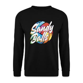 Sandy Balls - Lustiger Beach-Volleyball - Unisex Pullover - Schwarz - Vorne - Alina (178cm) & Michal (187cm)