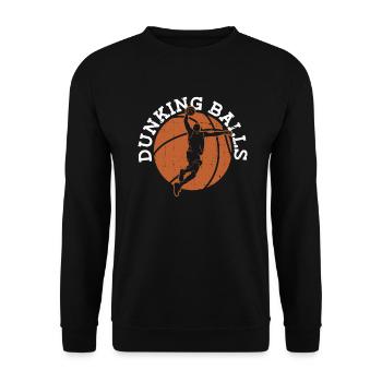 Dunking Balls - Lustiger Basketball - Unisex Pullover - Schwarz - Vorne - Alina (178cm) & Michal (187cm)