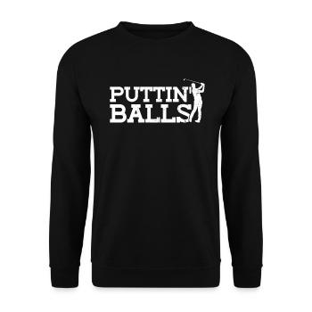 Puttin' Balls - Funny Golf - Unisex Sweatshirt - black - Front - Alina (178cm) & Michal (187cm)