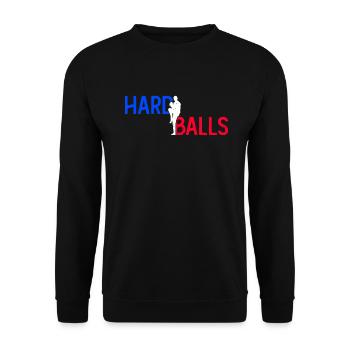 Harte Bälle - Lustiger Baseball - Unisex Pullover - Schwarz - Vorne - Alina (178cm) & Michal (187cm)