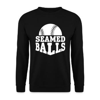 Gesäumte Bälle - Lustiger Baseball - Unisex Pullover - Schwarz - Vorne - Alina (178cm) & Michal (187cm)