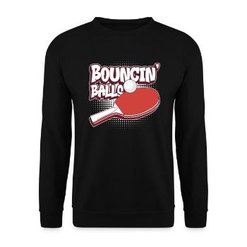 Bouncin' Balls - Lustiges Ping Pong - Unisex Pullover - Schwarz - Vorne - Alina (178cm) & Michal (187cm)