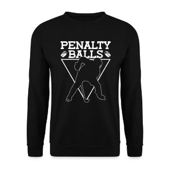 Penalty Balls - Funny Ice Hockey - Unisex Sweatshirt - black - Front - Alina (178cm) & Michal (187cm)