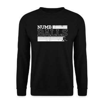 Pigeon Balls - Funny Ice Hockey - Unisex Sweatshirt - black - Front - Alina (178cm) & Michal (187cm)