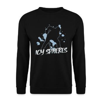 Eisige Kugeln - Lustiges Eishockey - Unisex Pullover - Schwarz - Vorne - Alina (178cm) & Michal (187cm)