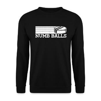 Pigeon Balls - Funny Ice Hockey - Unisex Sweatshirt - black - Front - Alina (178cm) & Michal (187cm)