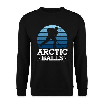 Arctic Balls - Funny Ice Hockey - Unisex Sweatshirt - black - Front - Alina (178cm) & Michal (187cm)