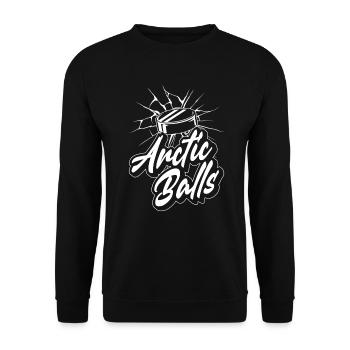 Arctic Balls - Funny Ice Hockey - Unisex Sweatshirt - black - Front - Alina (178cm) & Michal (187cm)