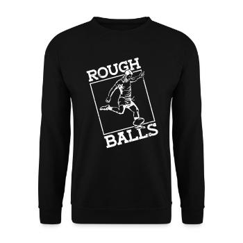 Rough Balls - Rugby drôle - Sweat-shirt Unisexe - noir - Devant - Alina (178cm) & Michal (187cm)