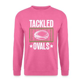 Tackled Ovals - Funny Rugby - Unisex Sweatshirt - pink - Front