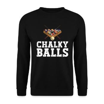 Chalky Balls - Lustig Billard - Unisex Pullover - Schwarz - Vorne - Alina (178cm) & Michal (187cm)
