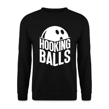 Hakende Kugeln - Lustiges Bowling - Unisex Pullover - Schwarz - Vorne - Alina (178cm) & Michal (187cm)