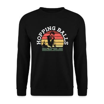 Hüpfende Kugeln - Lustig Billard - Unisex Pullover - Schwarz - Vorne - Alina (178cm) & Michal (187cm)