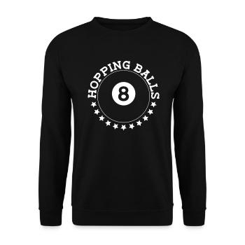 Hüpfende Kugeln - Lustiges Billard - Unisex Pullover - Schwarz - Vorne - Alina (178cm) & Michal (187cm)