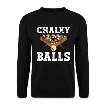 Chalky Balls - Lustige Billardkugeln - Unisex Pullover - Schwarz - Vorne - Alina (178cm) & Michal (187cm)