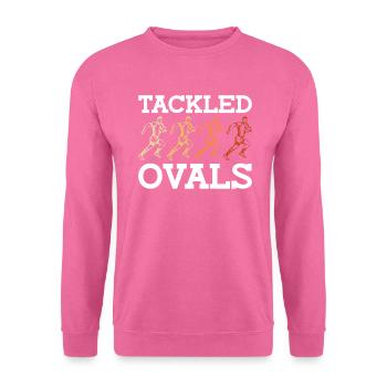 Tackled Ovals - Funny Rugby - Unisex Sweatshirt - pink - Front