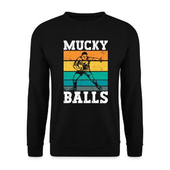 Mucky Balls - Drôle de rugby - Sweat-shirt Unisexe - noir - Devant - Alina (178cm) & Michal (187cm)