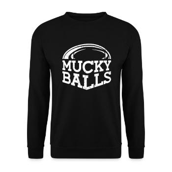 Mucky Balls - Drôle de rugby - Sweat-shirt Unisexe - noir - Devant - Alina (178cm) & Michal (187cm)