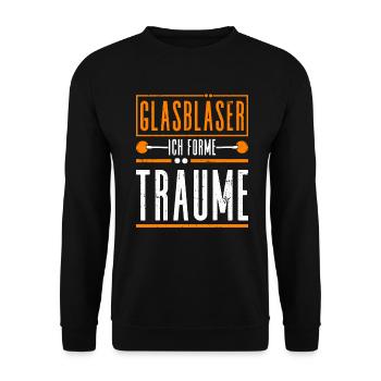 Glasbläser - Ich Forme Träume - Glasbläserei - Unisex Pullover - Schwarz - Vorne - Alina (178cm) & Michal (187cm)