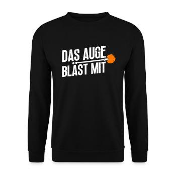 Das Auge Bläst Mit - Glasbläser Glasbläserei - Unisex Pullover - Schwarz - Vorne - Alina (178cm) & Michal (187cm)