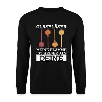 Glasbläser - Meine Flamme Ist Heißer Als Deine - Unisex Pullover - Schwarz - Vorne - Alina (178cm) & Michal (187cm)